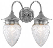 Bathroom Wall Light - Tigerstedt, Nickel - Clear Glass Shade thumbnail image