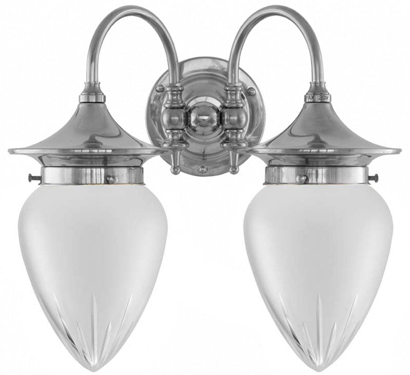 Bathroom wall light - Tigerstedt nickel - matte cut-glass shades