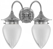 Bathroom wall light - Tigerstedt nickel - matte cut-glass shades thumbnail image