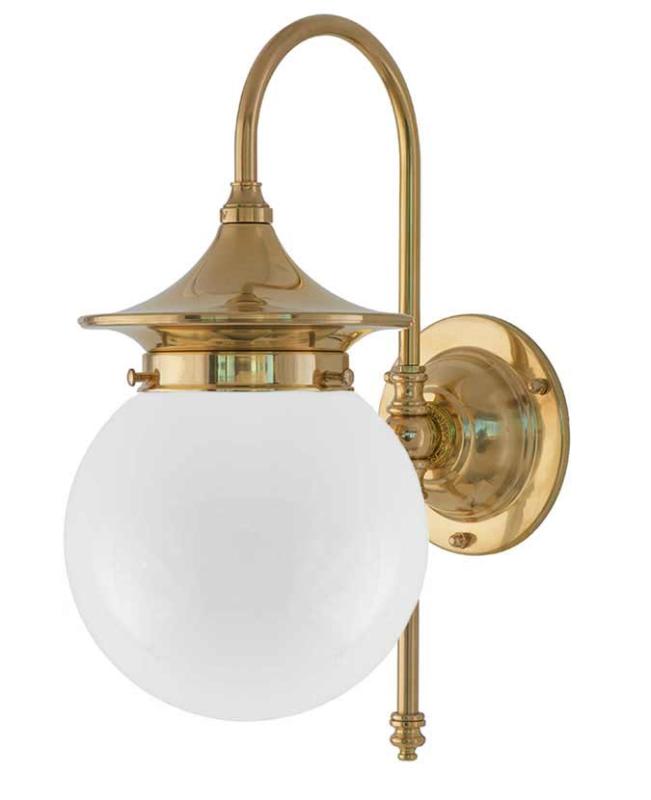 Badrumslampa - Fryxell mässing opalvit klot image