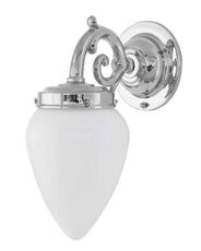 Badezimmerlampe – Topelius, vernickelt, Weißglas, Tropfenform thumbnail image