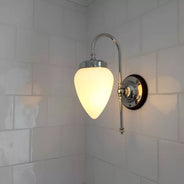 Wandleuchte – Blomberg 80, vernickelt, Weißglas, Tropfenform thumbnail image