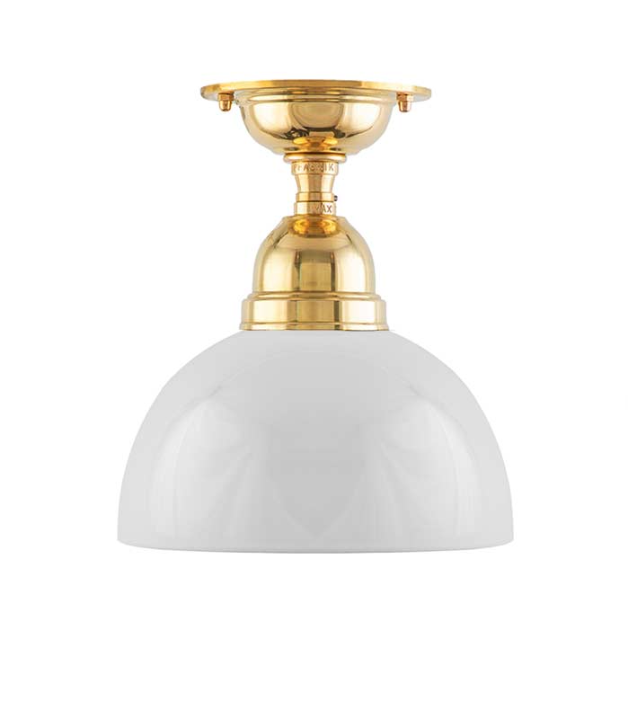 Bathroom Light - Byström 60 Ceiling Light - Brass - Rounded Glass Shade