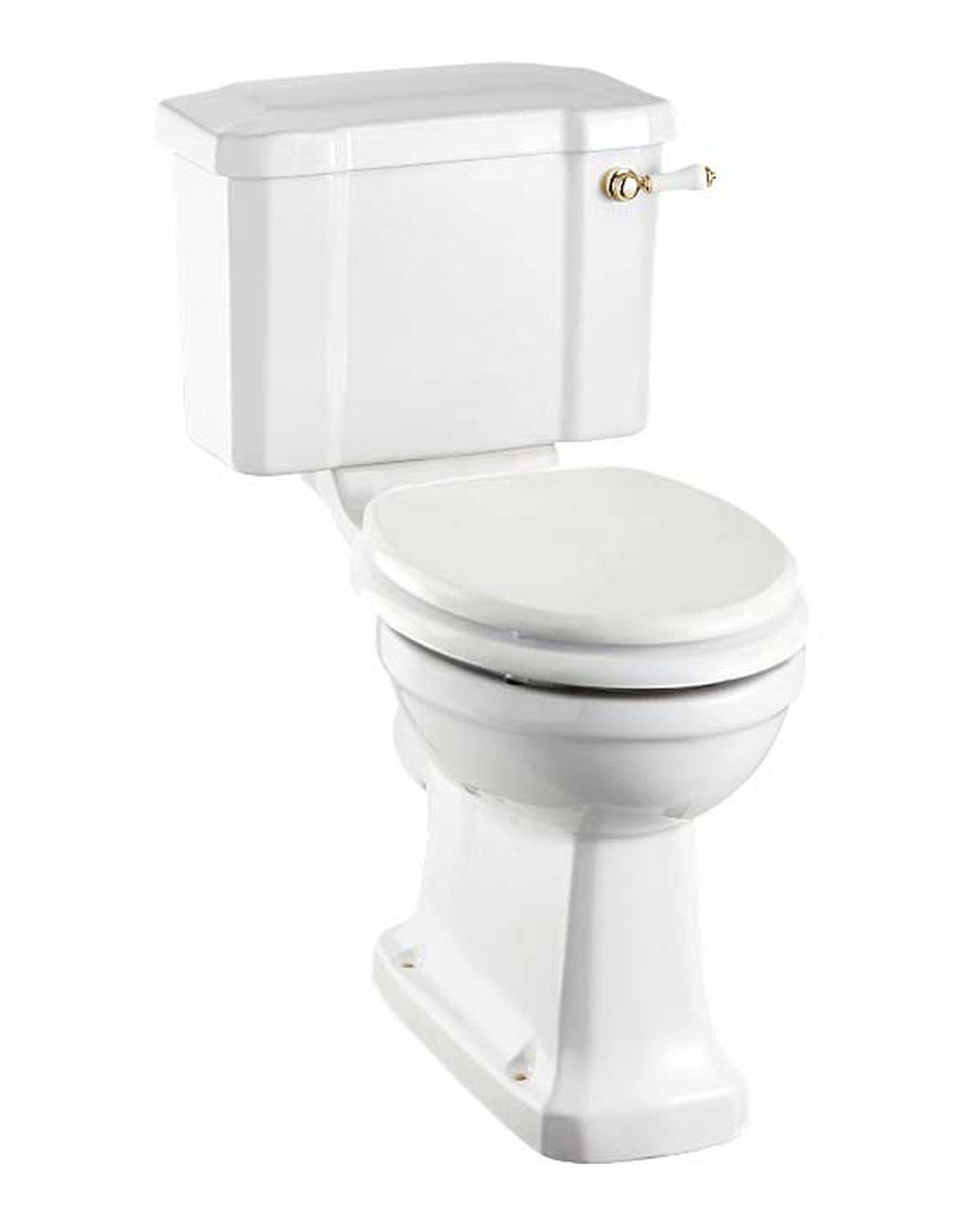WC - WC au sol Burlington, réservoir étroit et siège, détails en or image