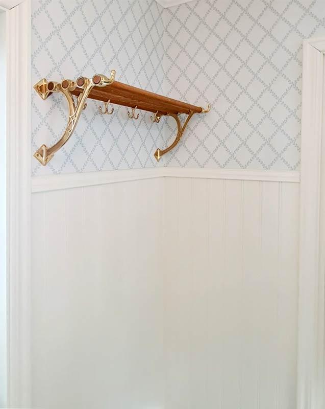 Hat rack - Sekelskifte - Brass & Oak, 115 cm (45.3 in.) image