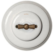 Strömbrytare - Trappströmbrytare (vrid) vit porslin antikt vred thumbnail image