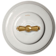 Fontini rotary light switch - White porcelain brass knob thumbnail image