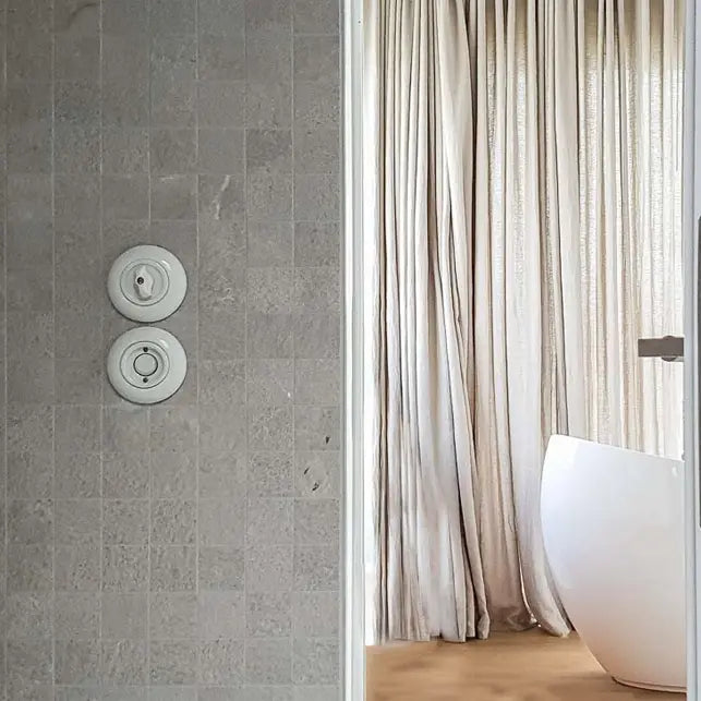 Round Porcelain Light Switch- Rotary Intermediate Light Switch image