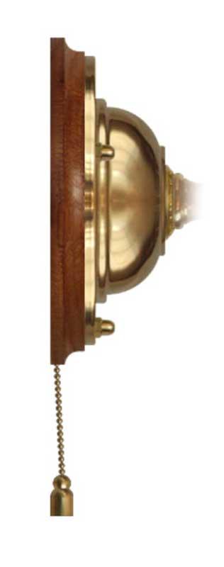 Wall Plate with Pull switch in Brass - Dark wood