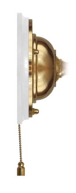 Wall Plate with Pull switch in Brass - White wood image