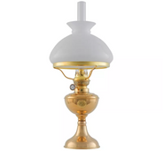 Kerosene Lamp - Arnö Brass with White Vesta Shade thumbnail image