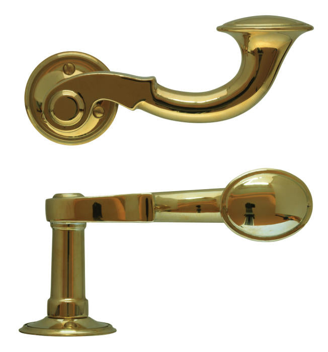 Door Handle - Large Post Horn - Brass