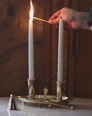 Double Candle Holder Brass - Solliden thumbnail image