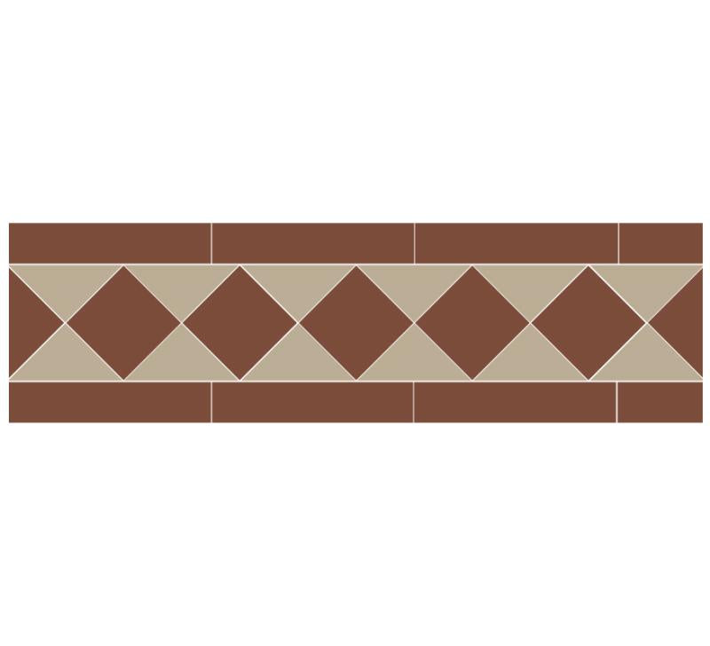 Tile Border - Classic - Linen LIN/Red ROU