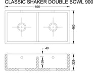 Oppvaskkum dobbel - Shaws Classic Shaker Double 900 thumbnail image