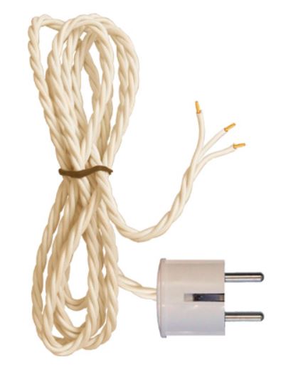 Textile cable for wall mount with plug - White/3 m (9.84 ft.) image