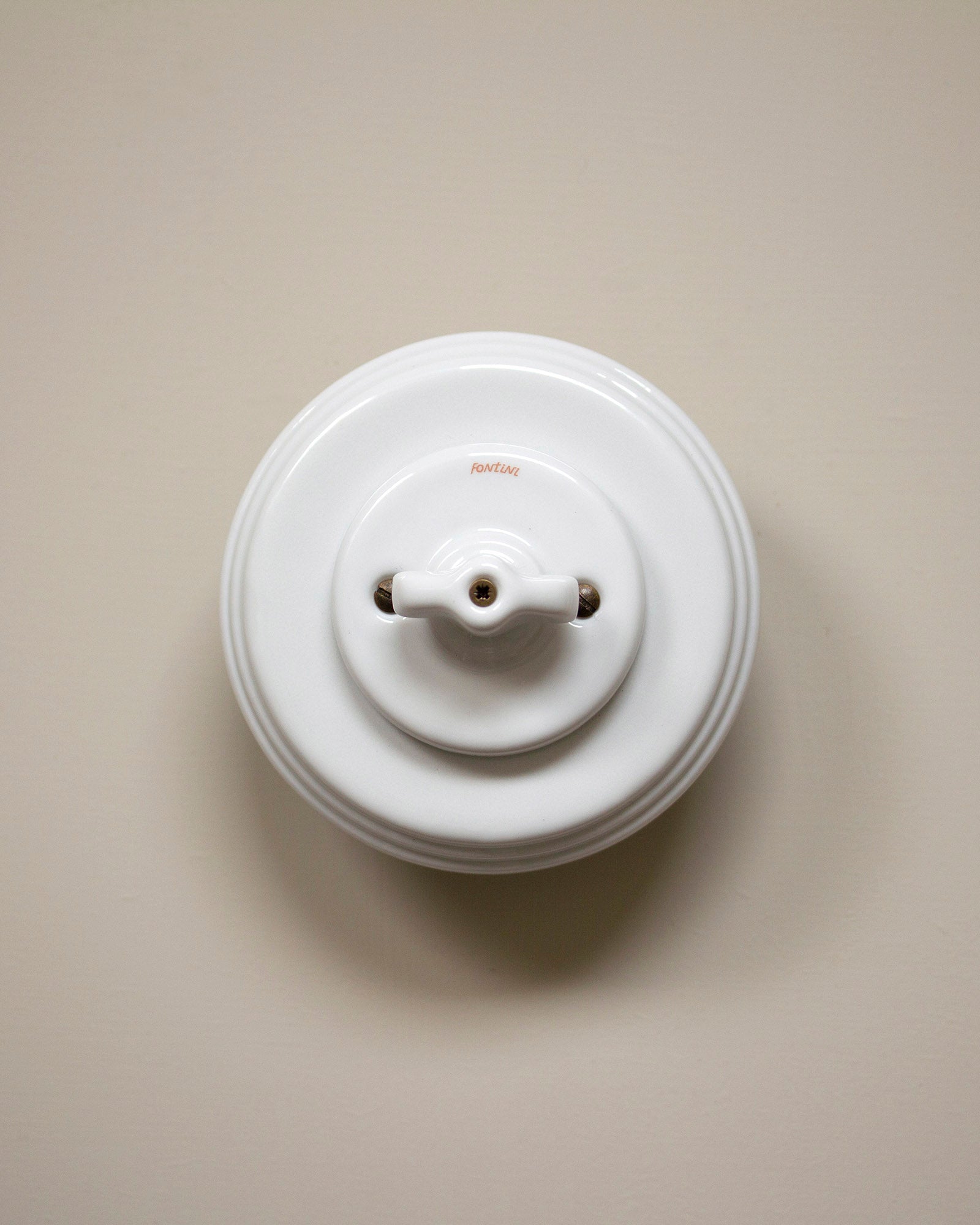 Rotary two-way switch in white porcelain - Fontini - Retro style ...