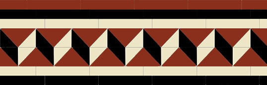 Tile Border - Bristol 225 mm - Red ROU/Black NOI/Super White BAS
