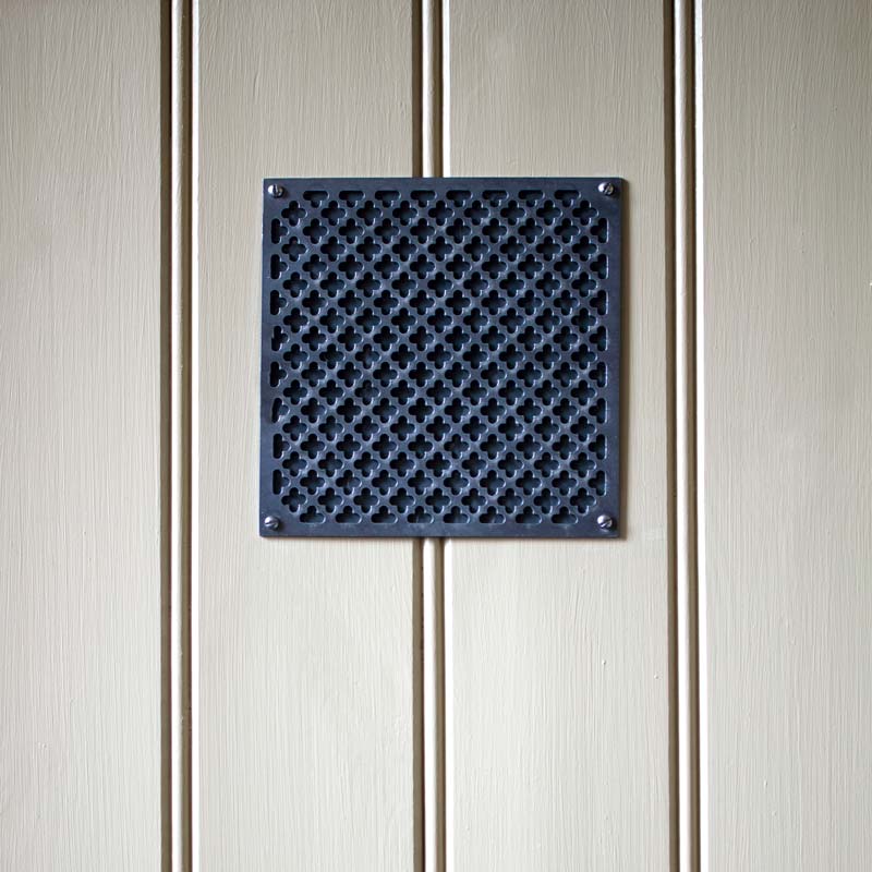 Lüftungsgitter Kleeblatt – Behandeltes Eisen 120 x 120 image