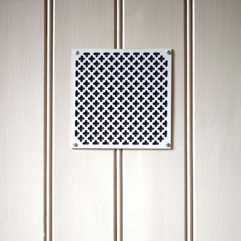 Ventilgaller klöverplåt - Behandlat järn 155 x 155 image