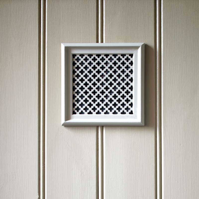 Lüftungsgitter Kleeblatt – Behandeltes Eisen 120 x 120 image