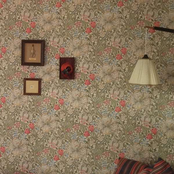 William Morris & Co. Wallpaper - Golden Lily Green/Red image